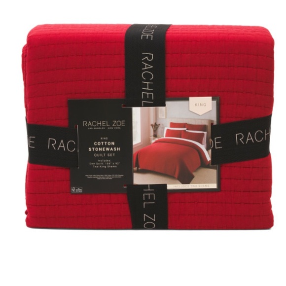 Rachel Zoe Bold Red Quilt Set - Picture 1 of 1
